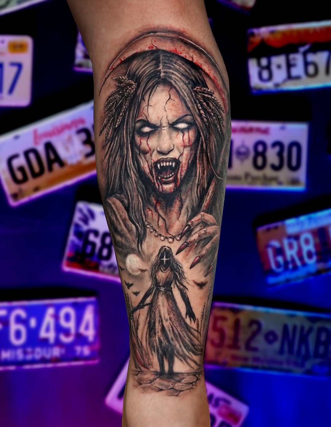 Tatuaż: postać · demon. Wykonał Kiziorsky Tattoo - Tatuaż i Piercing - Kraków (Kraków). Otwórz zdjęcie w profilu.