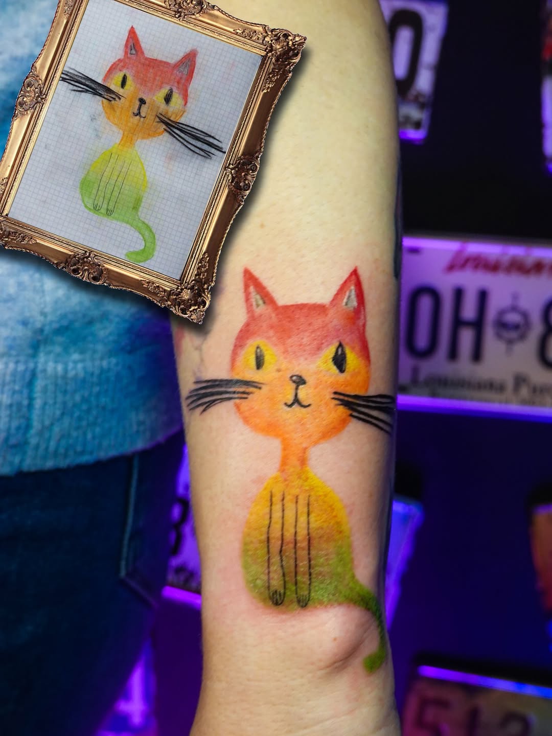 Tatuaż: kot · zwierzę. Wykonał Kiziorsky Tattoo - Tatuaż i Piercing - Kraków (Kraków). Otwórz zdjęcie w profilu.