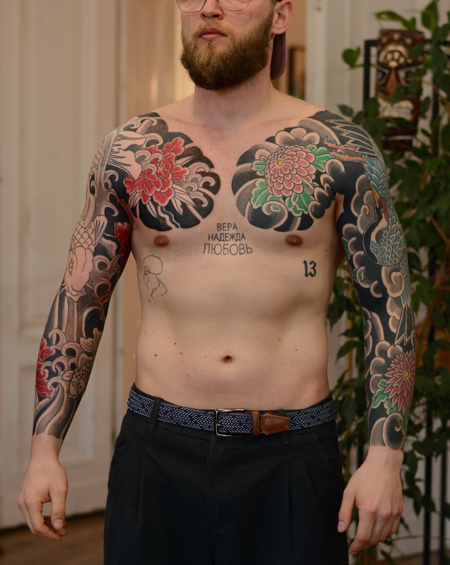 Tatuaż: lotos · smok. Wykonał Horo (Kraków). Otwórz zdjęcie w profilu.