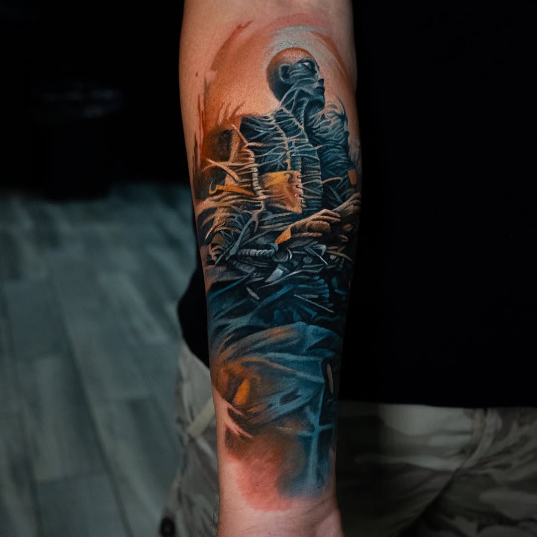 Tatuaż mitycznego stworzenia na przedramieniu — realistyczny, Andrew.tattss, Polska