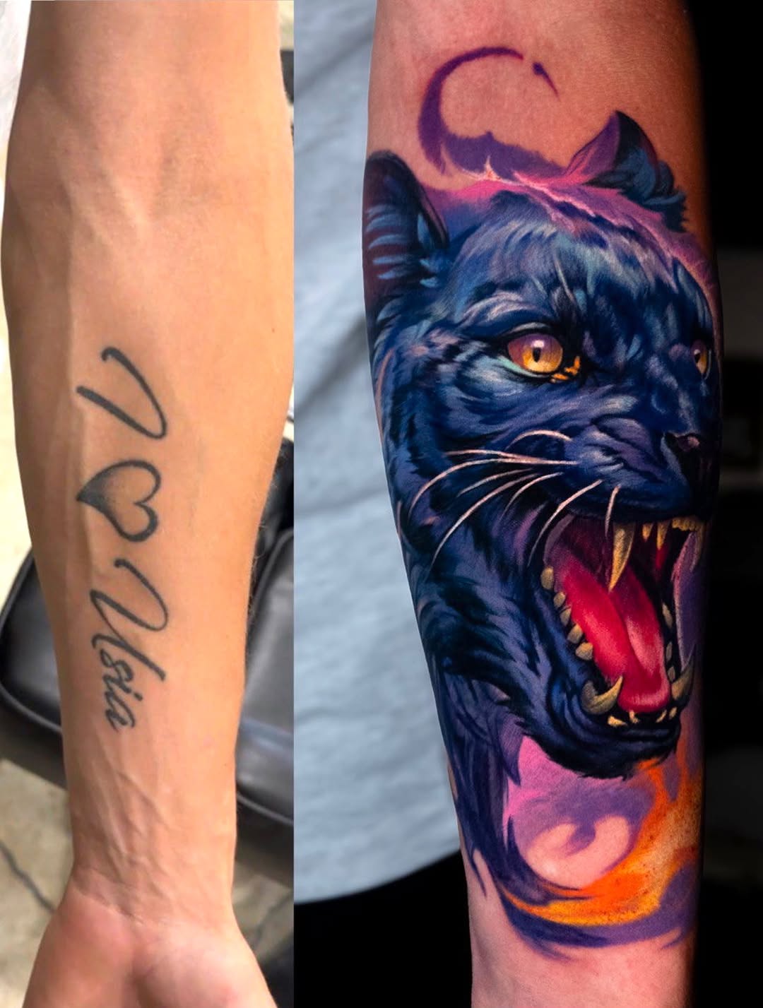 Tatuaż: pantera · kot. Wykonał Andrew.tattss (Polska). Otwórz zdjęcie w profilu.