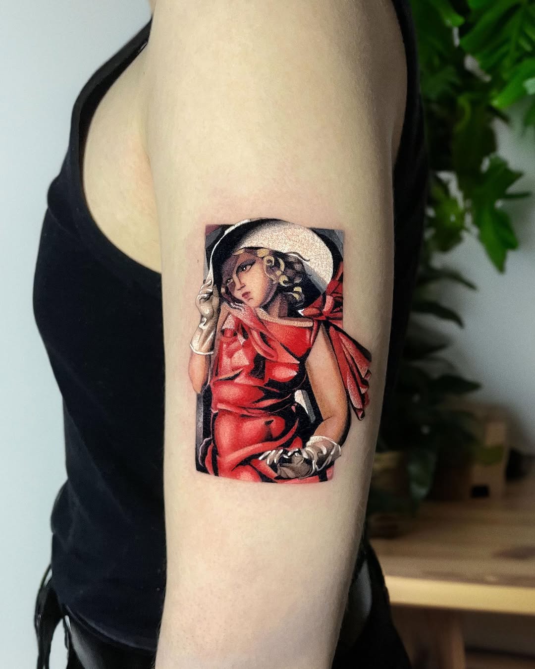Tatuaż: kobieta · portret. Wykonał Gabriel (Kraków). Otwórz zdjęcie w profilu.