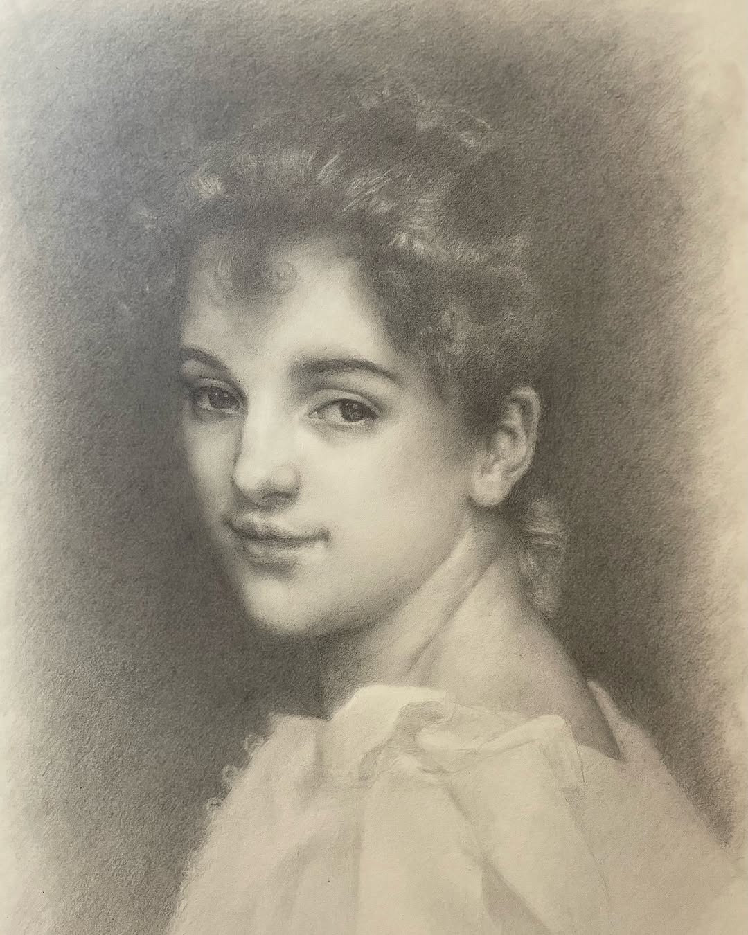 Tatuaż: portret · kobieta. Wykonał Gabriel (Kraków). Otwórz zdjęcie w profilu.