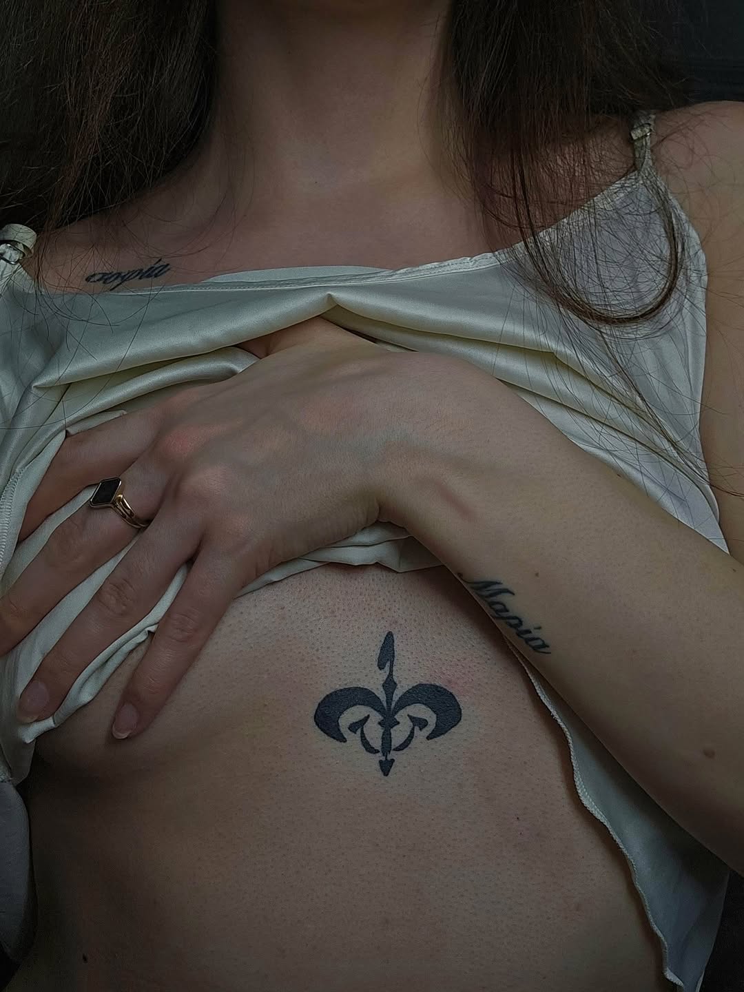Tatuaż: fleur-de-lis · symbol. Wykonał Hania (Kraków). Otwórz zdjęcie w profilu.